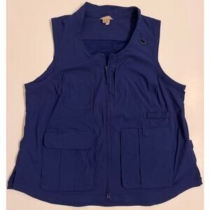 Duluth Trading Women's Heirloom Gardening Vest Full Zip Navy Cargo Size 1X